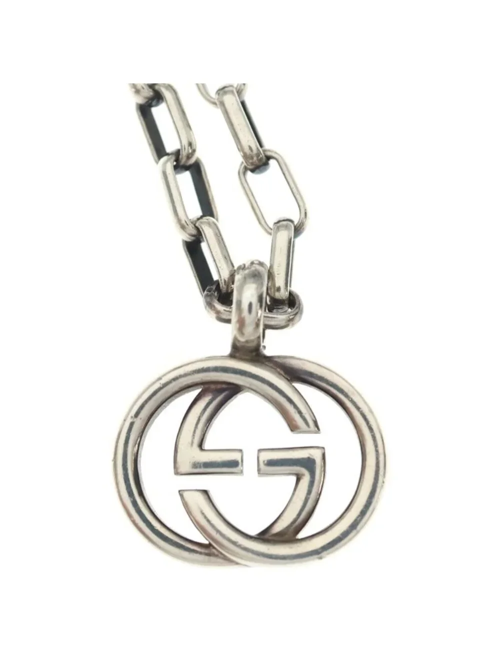 Gucci Interlocking G Pendant Chain Silver Necklace